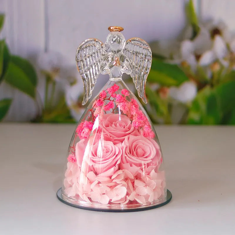 Eternal Rose Gift Box – Angel Glass Cover Decor